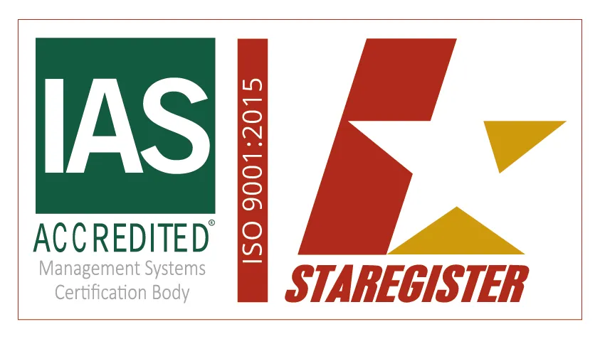 Certificación ISO 9001:2015 Sello STAR — L.A. Ingeniería certificada en Sistema de Gestión de Calidad